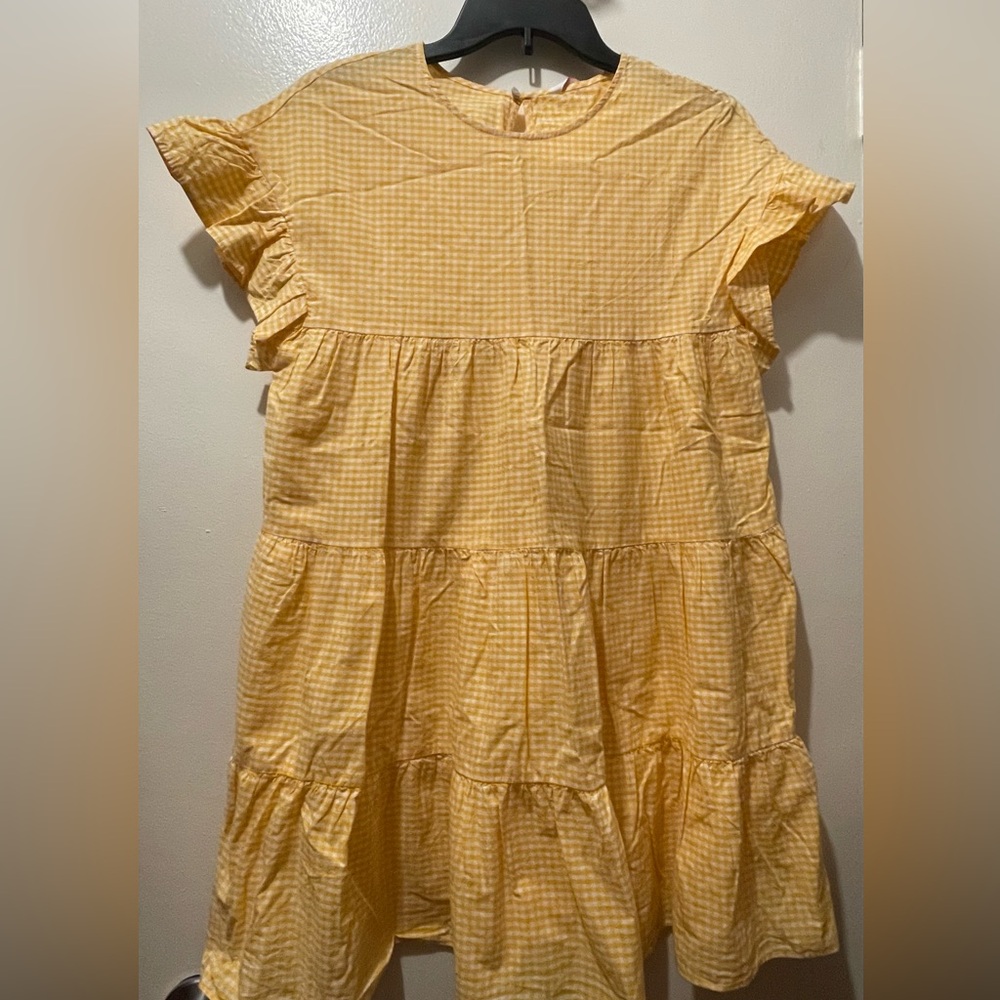 Zara Yellow Checkered Dress
